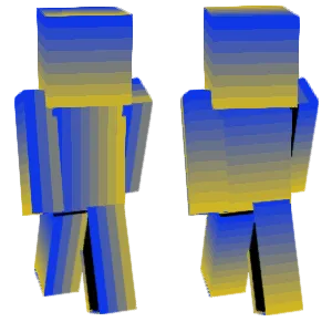 A blob of blue and yellow gradient.