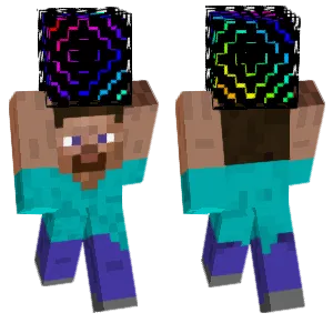 Steve Carrying a Rainbow Block (effects)