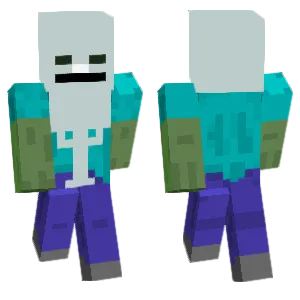 A zombie disguised as a skeleton.