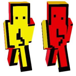 Red and yellow clump.