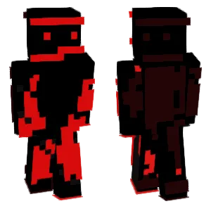Black and red dual-sided skin
