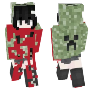 Changed into a Creeper outfit.