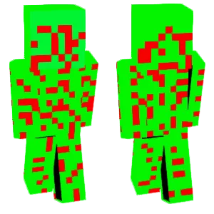 Red and green lump.