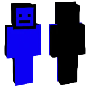 Flat little blue man