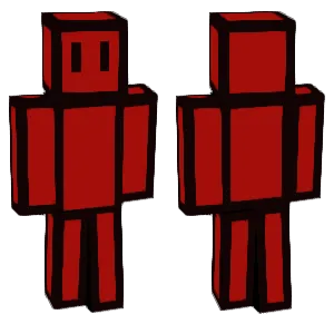 Blood-red block people