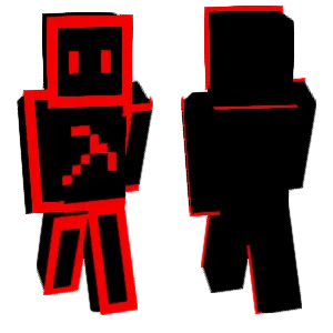 A person with only one face (a black lump).