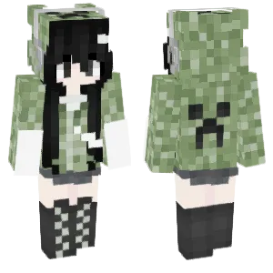 Changed to a Creeper outfit.