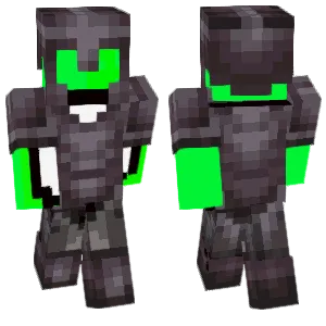 Dream is wearing a set of Netherite armor.