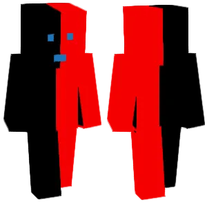 Half black and half red.