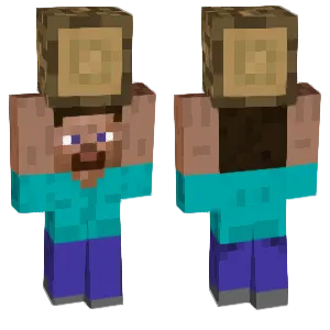 Steve is holding a log