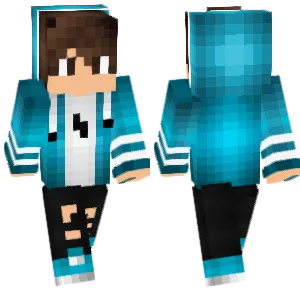 Cute blue hoodie gamer