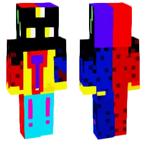 Three-eyed evil wolf red and blue version.